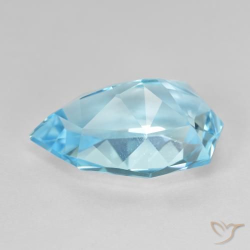 9,17 ctw natürlicher Swiss Blue Topas, Birnenform, VVS
