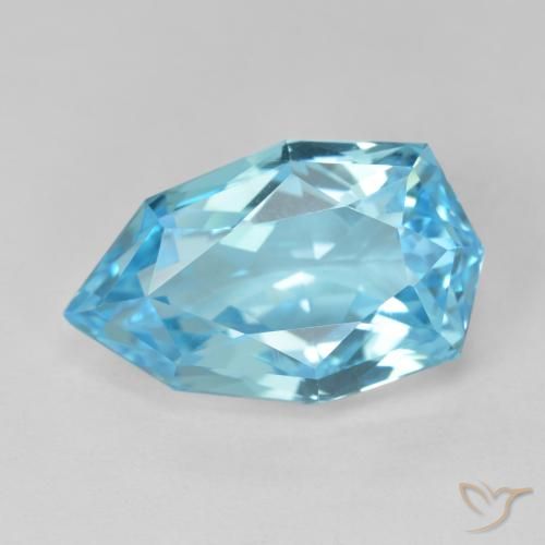 10.90ct Natürlicher Swiss Blue Topas, Birnenform, VVS