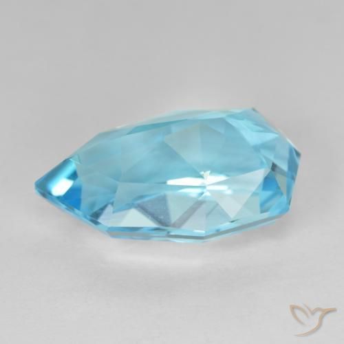 9,17 ctw natürlicher Swiss Blue Topas, Birnenform, VVS