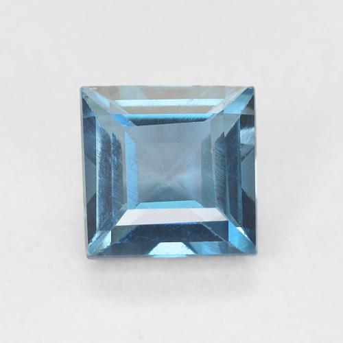 0.82ct Natürlicher London Blau Topas, Quadrat, VVS-VS
