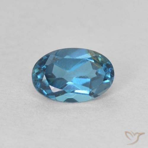 0.61ct Natürlicher London Blau Topas, Oval, VVS-VS