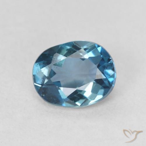 0.81ct Natürlicher London Blau Topas, Oval, VS