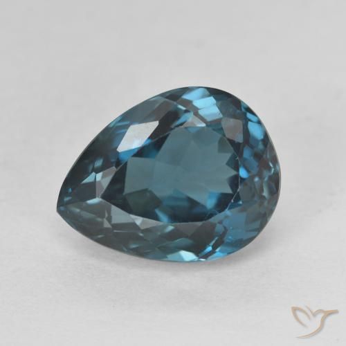 5.89ct Natürlicher London Blau Topas, Birnenform, VVS-VS