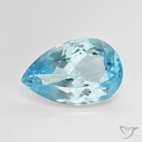 12.40ct Natürlicher Swiss Blue Topas, Birnenform, VVS-VS