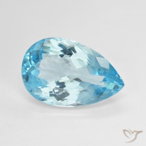 9,17 ctw natürlicher Swiss Blue Topas, Birnenform, VVS-VS
