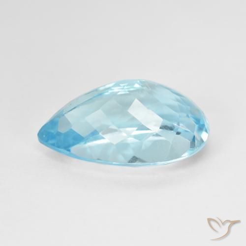 9,17 ctw natürlicher Swiss Blue Topas, Birnenform, VVS-VS