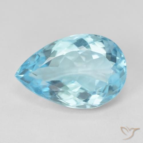 10.12ct Natürlicher Himmerlblau Topas, Birnenform, VVS