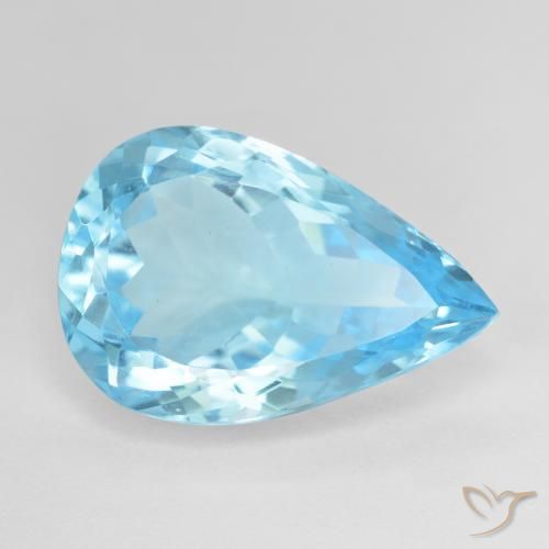 16.95ct Natürlicher Swiss Blue Topas, Birnenform, VVS