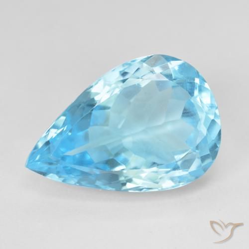 9,17 ctw natürlicher Swiss Blue Topas, Birnenform, VVS