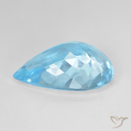 9,17 ctw natürlicher Swiss Blue Topas, Birnenform, VVS