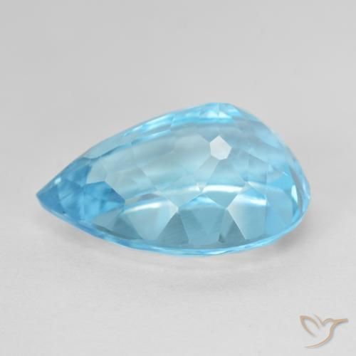 9,17 ctw natürlicher Swiss Blue Topas, Birnenform, VVS
