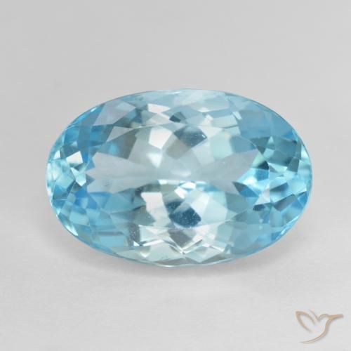 13.40ct Natürlicher Himmerlblau Topas, Oval, VS