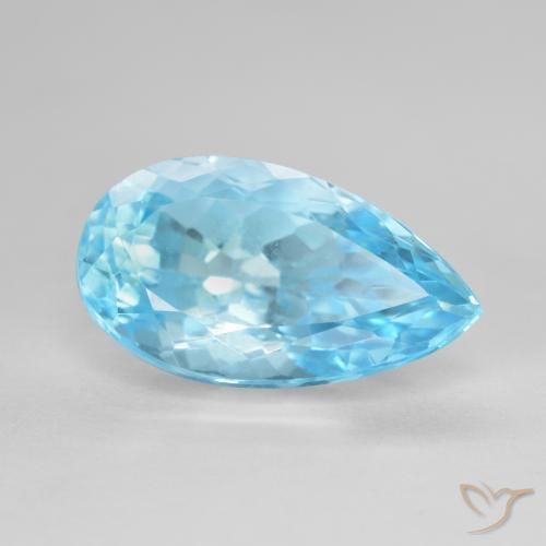 9,17 ctw natürlicher Swiss Blue Topas, Birnenform, VS