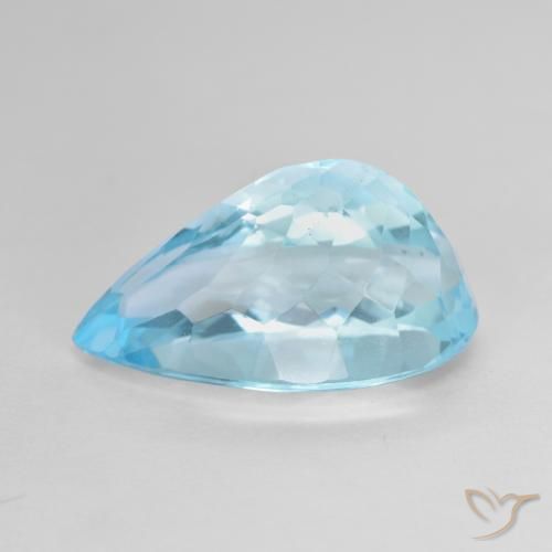 9,17 ctw natürlicher Swiss Blue Topas, Birnenform, VS