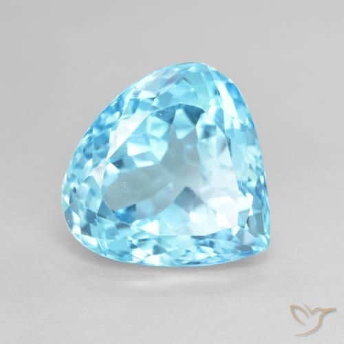 12.90ct Natürlicher Swiss Blue Topas, Birnenform, VS