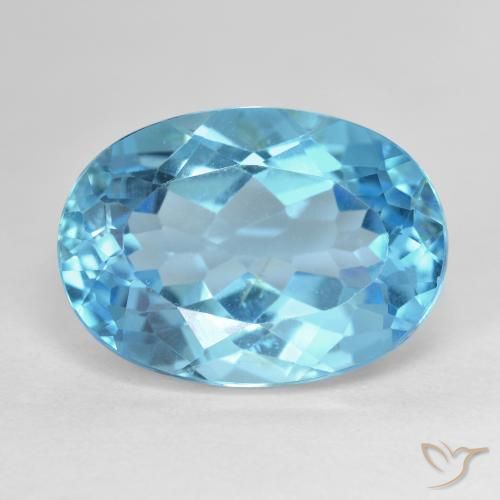 16.90ct Natürlicher Swiss Blue Topas, Oval, VVS-VS