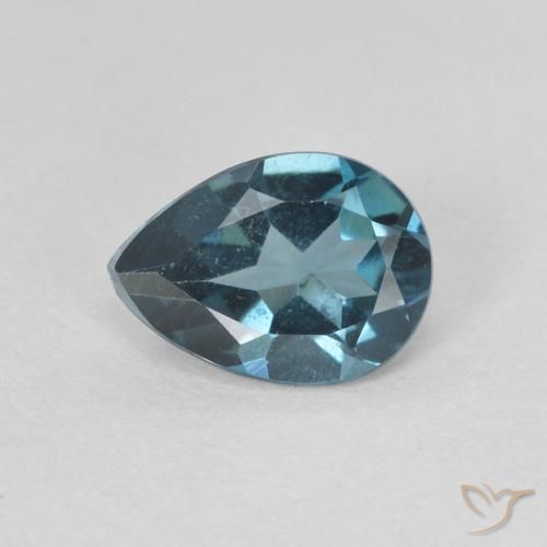 0.76ct Natürlicher London Blau Topas, Birnenform, VVS-VS
