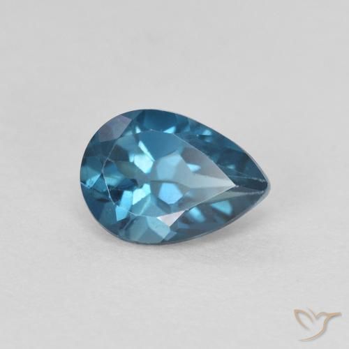 0.92ct Natürlicher London Blau Topas, Birnenform, VS