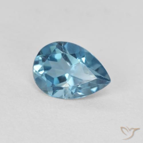 0.87ct Natürlicher London Blau Topas, Birnenform, VS