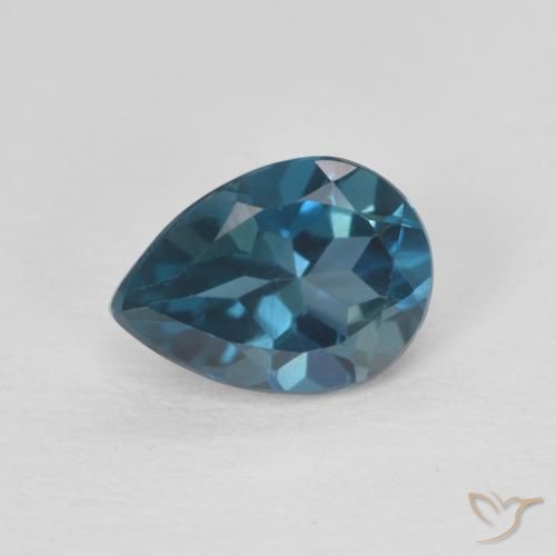 0.87ct Natürlicher London Blau Topas, Birnenform, VVS