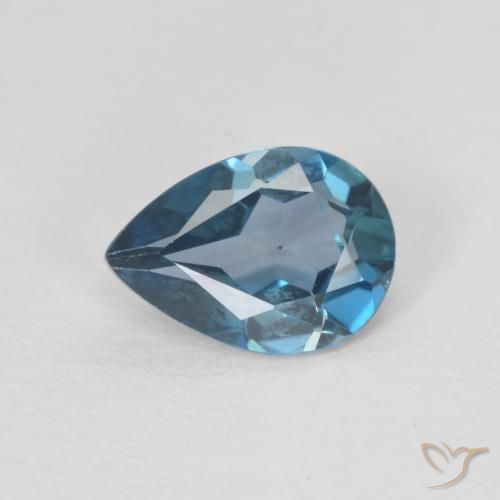 0.74ct Natürlicher London Blau Topas, Birnenform, VVS
