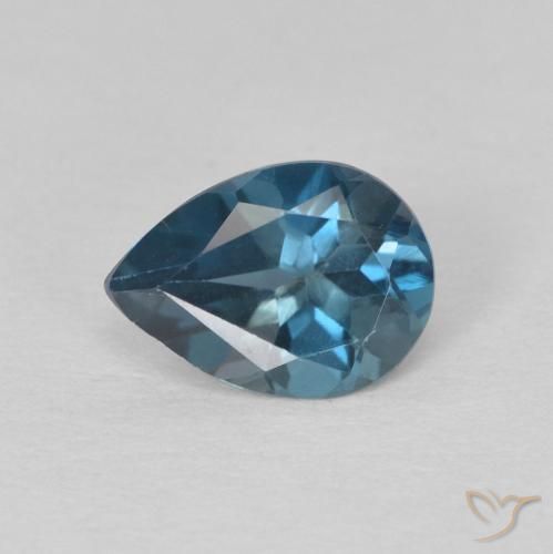 0.79ct Natürlicher London Blau Topas, Birnenform, VS
