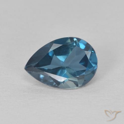 0.87ct Natürlicher London Blau Topas, Birnenform, VS