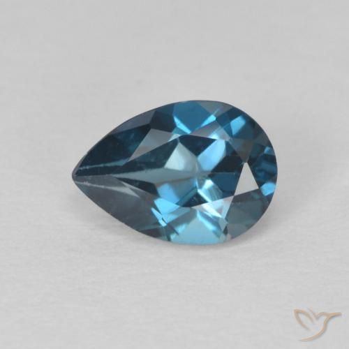 0.85ct Natürlicher London Blau Topas, Birnenform, VS