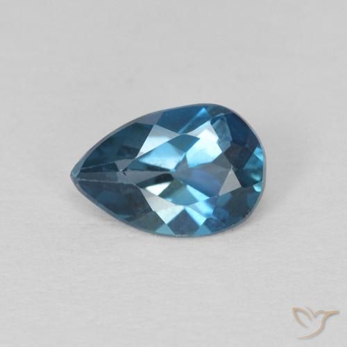 0.65ct Natürlicher London Blau Topas, Birnenform, VS