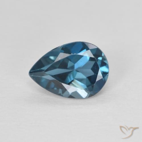 0.85ct Natürlicher London Blau Topas, Birnenform, VVS
