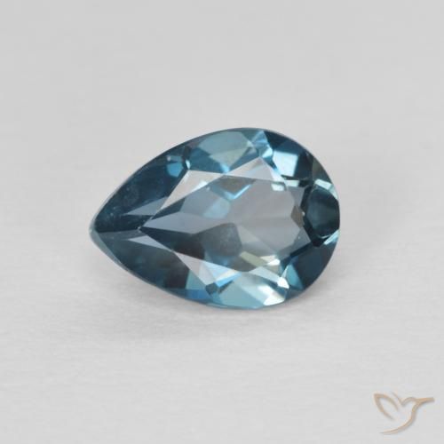 0.88ct Natürlicher London Blau Topas, Birnenform, VVS