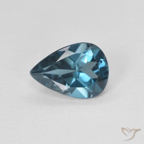 0.75ct Natürlicher London Blau Topas, Birnenform, VVS