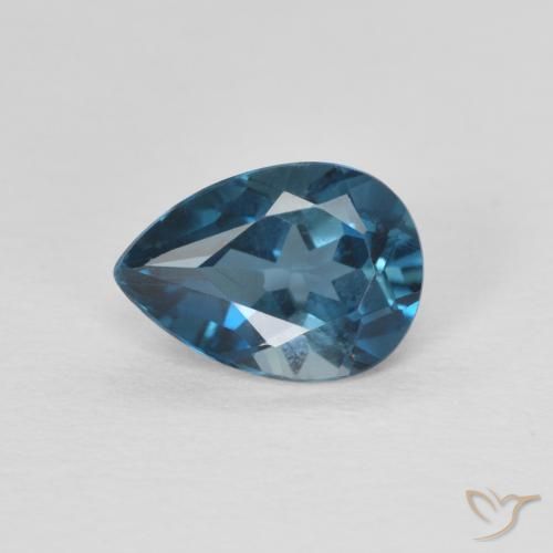 0.85ct Natürlicher London Blau Topas, Birnenform, VVS