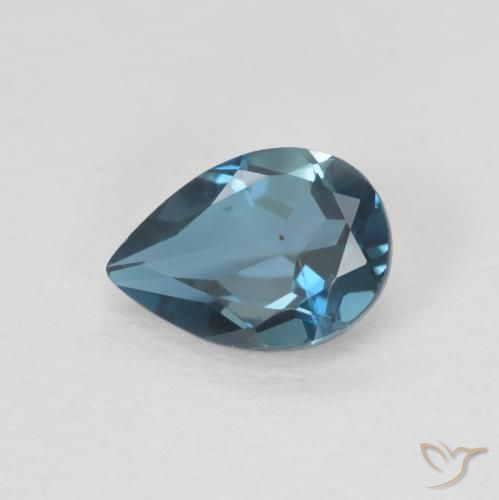 0.85ct Natürlicher London Blau Topas, Birnenform, VVS, Photo A