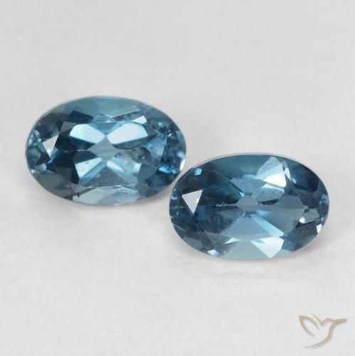 1.38ctw Natürlicher London Blau Topas, Oval, VVS