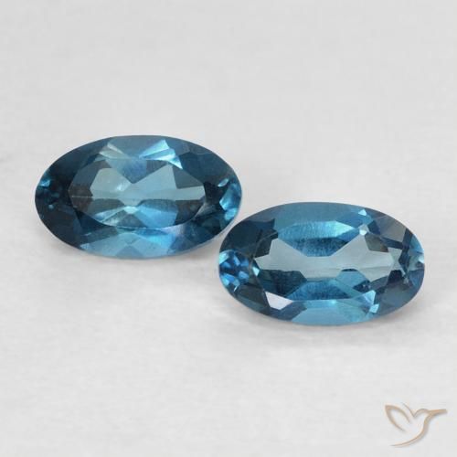 0.64ctw Natürlicher London Blau Topas, Oval, VVS