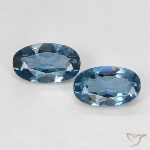 0.59ctw Natürlicher London Blau Topas, Oval, VVS