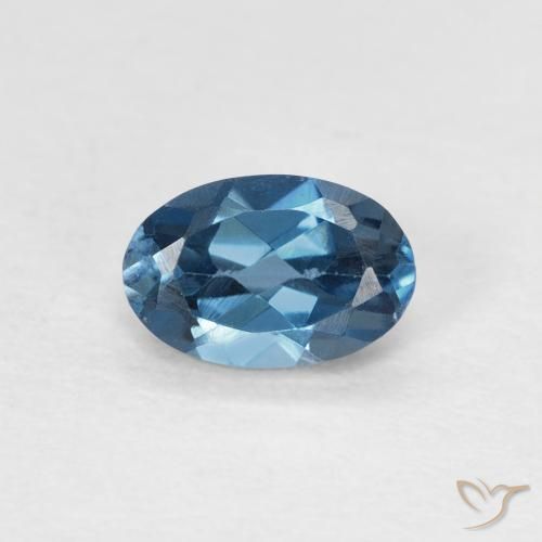 0.62ct Natürlicher London Blau Topas, Oval, VS