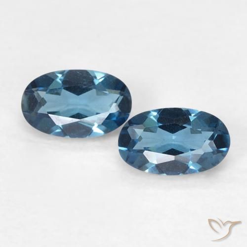 0.61ctw Natürlicher London Blau Topas, Oval, VVS