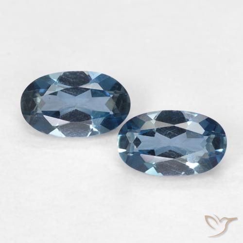 0.58ctw Natürlicher London Blau Topas, Oval, VVS