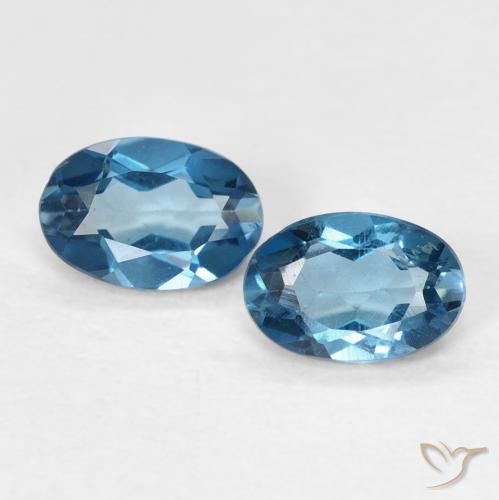 1.05ctw Natürlicher London Blau Topas, Oval, VVS