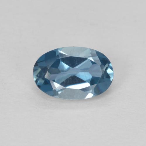 0.57ct Natürlicher London Blau Topas, Oval, VVS-VS