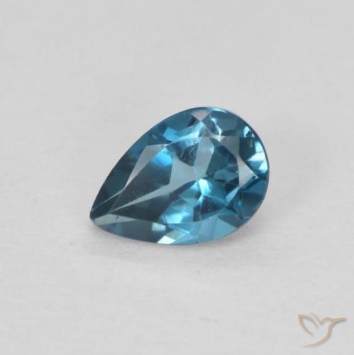 0.56ct Natürlicher London Blau Topas, Birnenform, VS