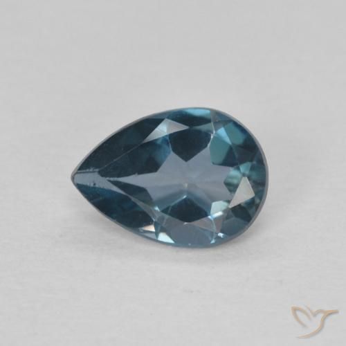 0.76ct Natürlicher London Blau Topas, Birnenform, VS