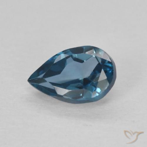 0.55ct Natürlicher London Blau Topas, Birnenform, VVS