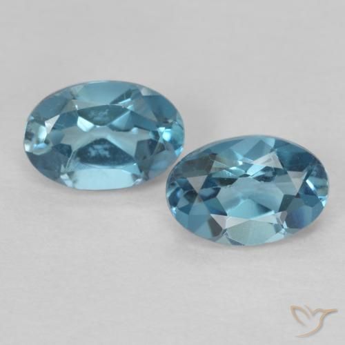 1.17ctw Natürlicher London Blau Topas, Oval, VVS-VS