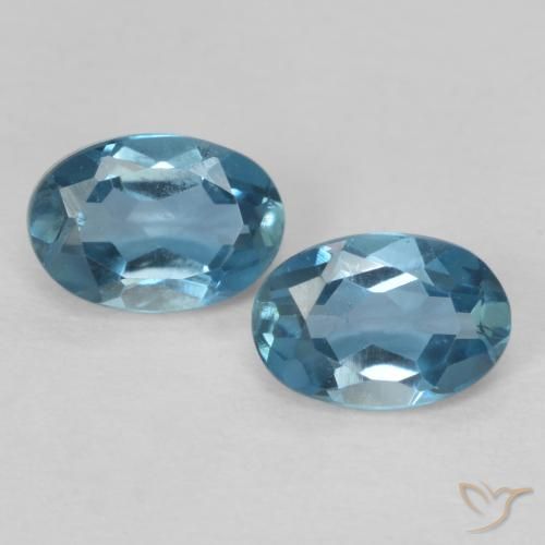1.17ctw Natürlicher London Blau Topas, Oval, VVS-VS