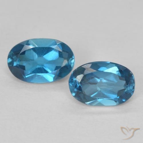 1.14ctw Natürlicher London Blau Topas, Oval, VVS-VS