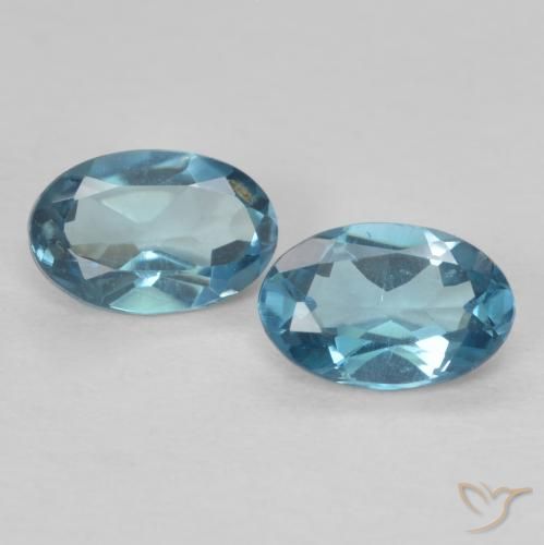 1.03ctw Natürlicher London Blau Topas, Oval, VVS-VS