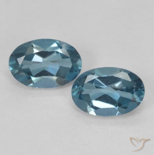 1.18ctw Natürlicher London Blau Topas, Oval, VVS-VS